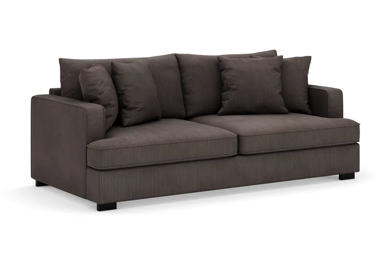 Rossita 3-istuttava Syvä Sohva Vakosametti - Tummanharmaa - Huonekalut - Sohva - 3:n istuttava sohva