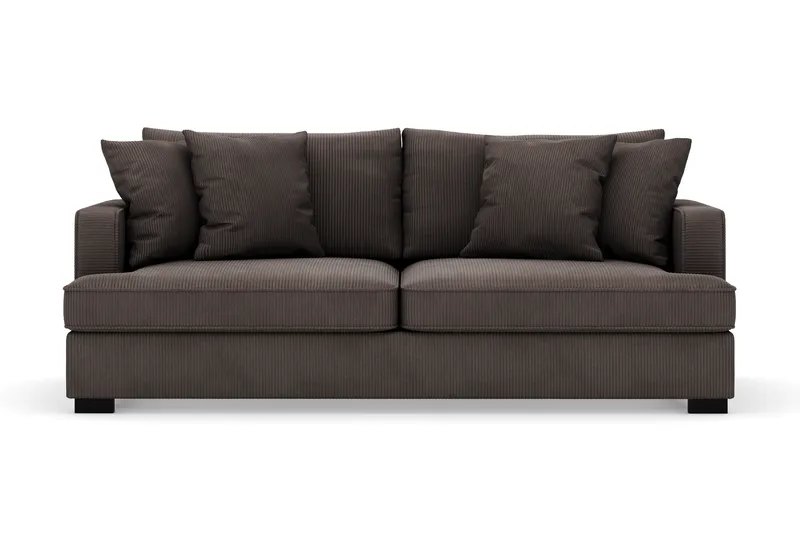 Rossita 3-istuttava Syvä Sohva Vakosametti, Tummanharmaa