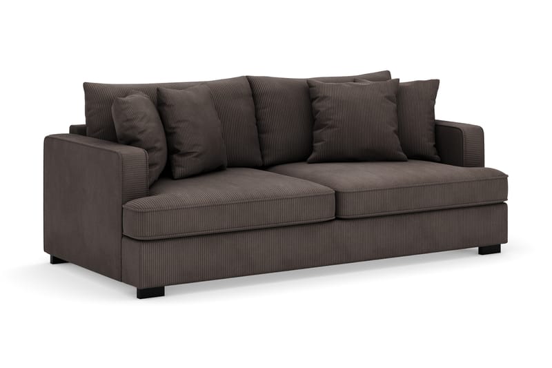 Rossita 3-istuttava Syvä Sohva Vakosametti - Tummanharmaa - Huonekalut - Sohva - 3:n istuttava sohva