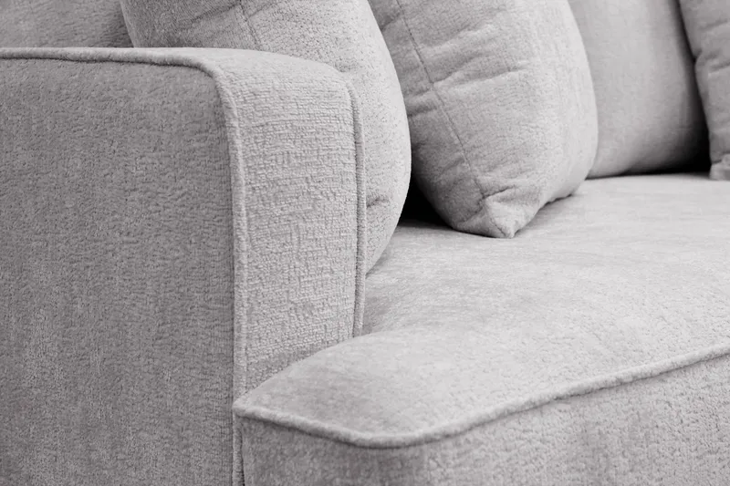 Rossita 3-istuttava Syvä Sohva Yhdellä Istuintyynyllä Chenillestä - Harmaa - Huonekalut - Sohva - 3:n istuttava sohva