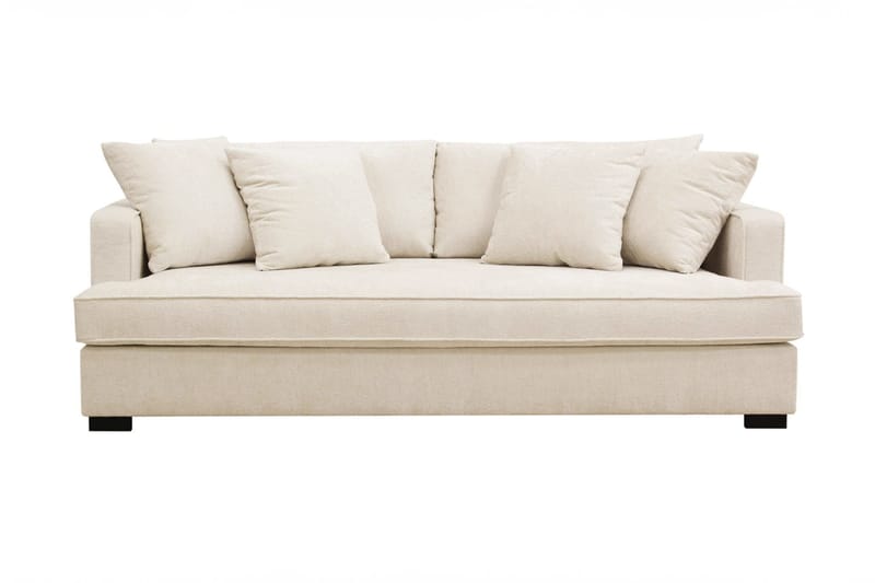 Rossita 3-istuttava Syvä Sohva Yhdellä Istuintyynyllä Chenillestä, Trenza 06, Beige Chenille