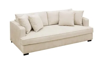 Rossita 3-istuttava Syvä Sohva Yhdellä Istuintyynyllä Chenillestä - Trenza 06, Beige Chenille - Huonekalut - Sohva - 3:n istuttava sohva