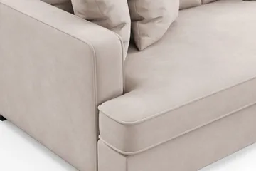 Rossita 3-istuttava Syvä Sohva Yhdellä Istuintyynyllä Samettisohva - Beige - Huonekalut - Sohva - 3:n istuttava sohva
