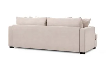 Rossita 3-istuttava Syvä Sohva Yhdellä Istuintyynyllä Samettisohva - Beige - Huonekalut - Sohva - 3:n istuttava sohva