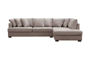 Rossita 4-istuttava Oikeakätinen L-muotoinen Syvä Leponurkkasohva Chenillestä