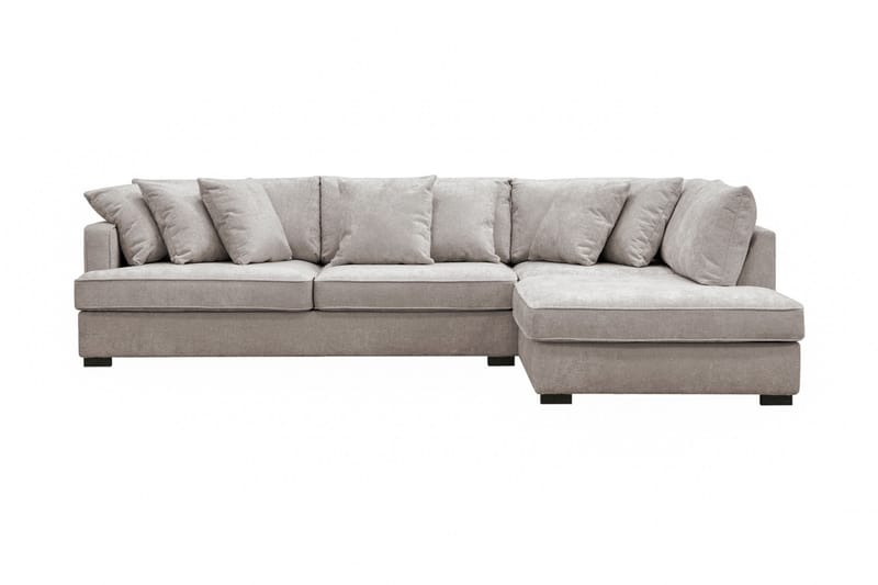 Rossita 4-istuttava Oikeakätinen L-muotoinen Syvä Leponurkkasohva Chenillestä - Harmaa / Ruskea - Huonekalut - Sohva - Divaanisohva