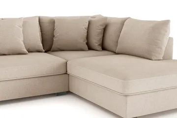 Rossita 4-istuttava Oikeakätinen L-muotoinen Syvä Leponurkkasohva Kangas - Beige - Huonekalut - Sohva - Divaanisohva