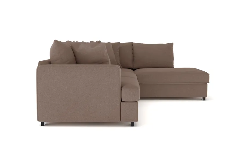 Rossita 4-istuttava Oikeakätinen L-muotoinen Syvä Leponurkkasohva Kangas - Ruskea - Huonekalut - Sohva - Divaanisohva