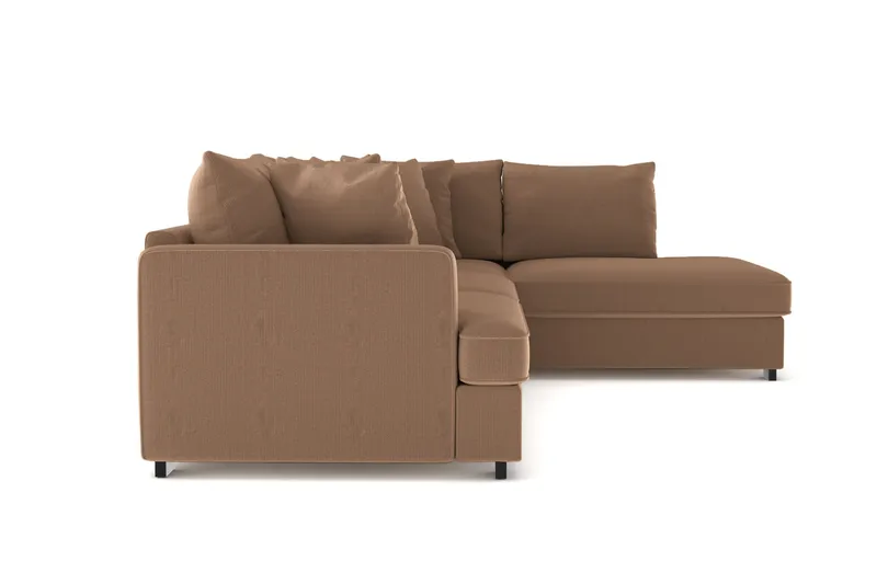 Rossita 4-istuttava Oikeakätinen L-muotoinen Syvä Leponurkkasohva Vakosametti - Ruskea - Huonekalut - Sohva - Divaanisohva