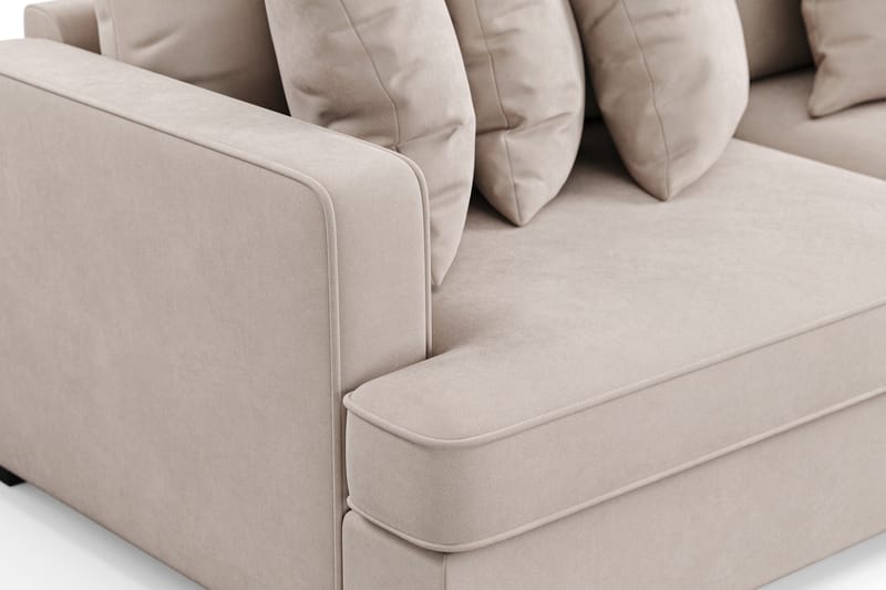 Rossita 4-istuttava Syvä Samettisohva - Beige - Huonekalut - Sohva - 4:n istuttava sohva