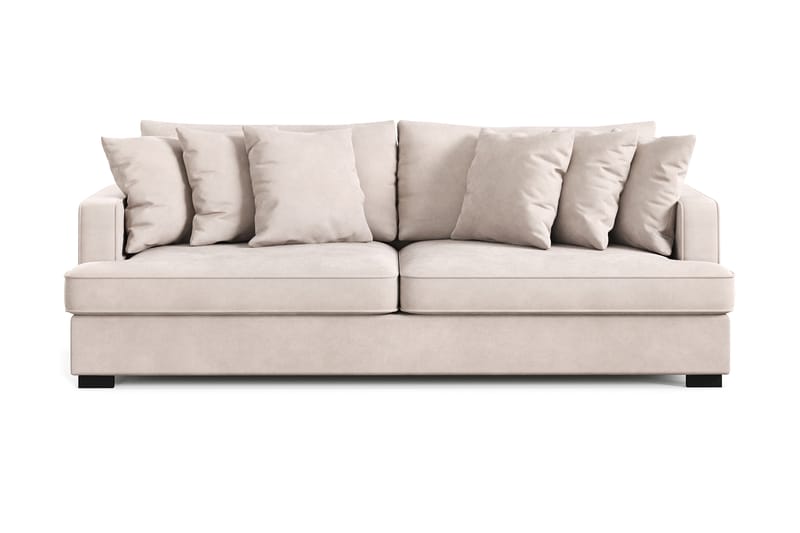 Rossita 4-istuttava Syvä Samettisohva - Beige - Huonekalut - Sohva - 4:n istuttava sohva