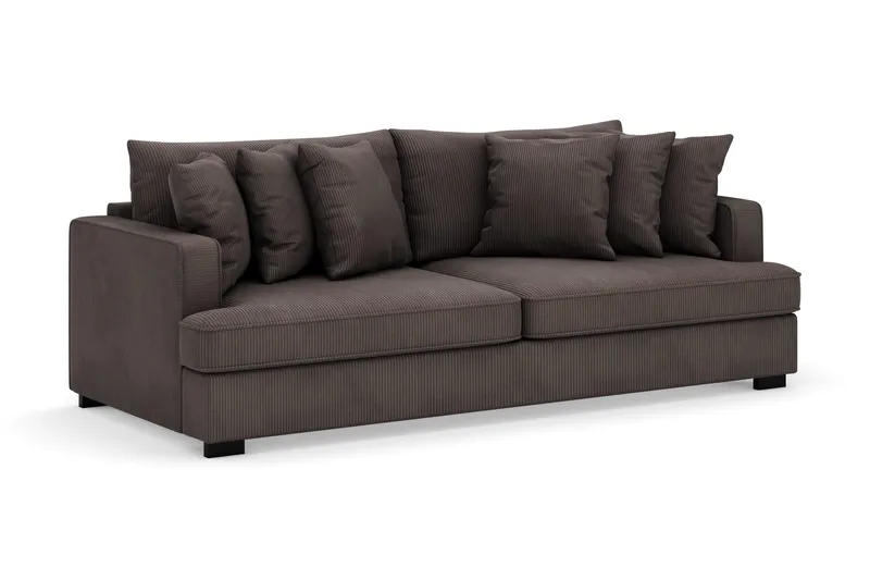 Rossita 4-istuttava Syvä Sohva Vakosametti - Tummanharmaa - Huonekalut - Sohva - 4:n istuttava sohva