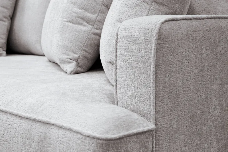 Rossita 4-istuttava Vasenkätinen L-muotoinen Syvä Leponurkkasohva Chenillestä - Harmaa / Ruskea - Huonekalut - Sohva - Divaanisohva