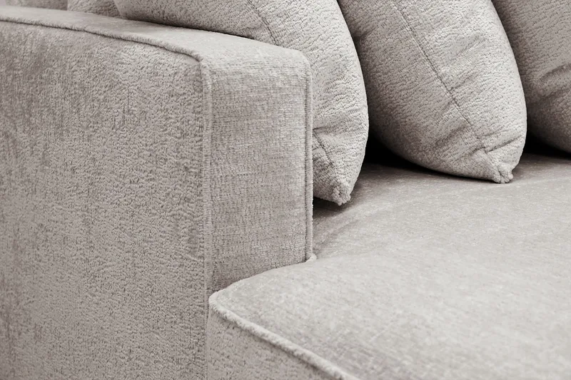 Rossita 5-istuttava Oikeakätinen U-muotoinen Syvä Sohva Divaanilla ja Leponurkkauksella Chenillestä - Harmaa / Ruskea - Huonekalut - Sohva - Divaanisohva