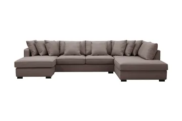 Rossita 5-istuttava Oikeakätinen U-muotoinen Syvä Sohva Divaanilla ja Leponurkkauksella Kankaasta