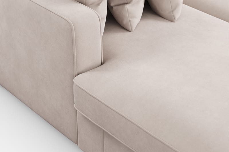 Rossita 5-istuttava Oikeakätinen U-muotoinen Syvä Sohva Divaanilla ja Leponurkkauksella Sametti - Beige - Huonekalut - Sohva - Divaanisohva