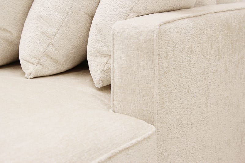 Rossita 5-istuttava Vasenkätinen U-muotoinen Syvä Sohva Divaanilla ja Leponurkkauksella Chenillestä - Beige - Huonekalut - Sohva - Divaanisohva