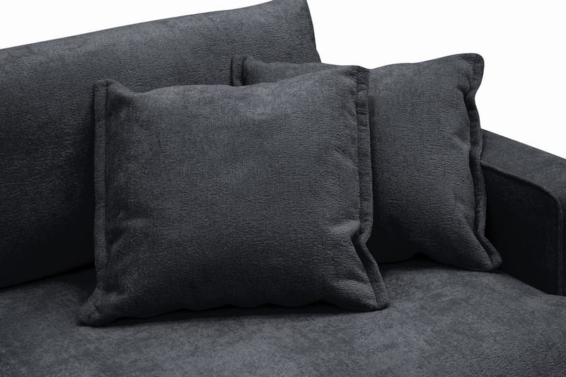 Rossita Lyx 2,5-istuttava Extra syvä Sohva Chenille-kankaalla - Trenza 01, Musta Chenille - Huonekalut - Sohva - 3:n istuttava sohva