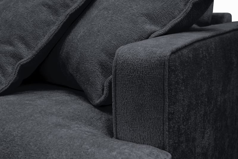 Rossita Lyx 2,5-istuttava Extra syvä Sohva Chenille-kankaalla - Trenza 01, Musta Chenille - Huonekalut - Sohva - 3:n istuttava sohva