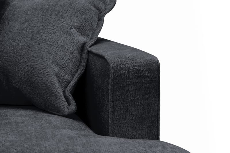 Rossita Lyx 2,5-istuttava Extra syvä Sohva Chenille-kankaalla - Trenza 01, Musta Chenille - Huonekalut - Sohva - 3:n istuttava sohva