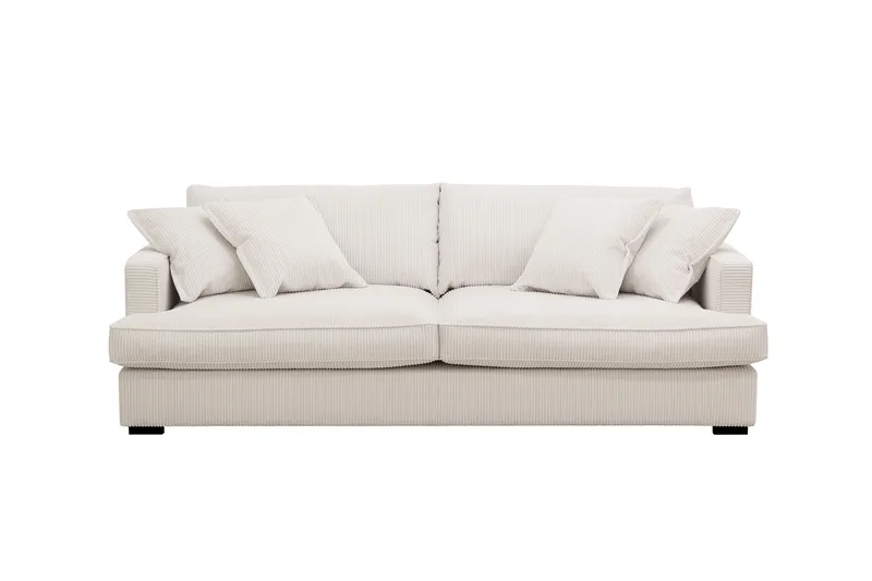 Rossita Lyx 2,5-istuttava Extra syvä Sohva Vakosametilla - Luonnonvalkoinen - Huonekalut - Sohva - 3:n istuttava sohva