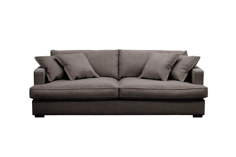 Rossita Lyx 2,5-istuttava Extra syvä Sohva Vakosametilla, Ruskea