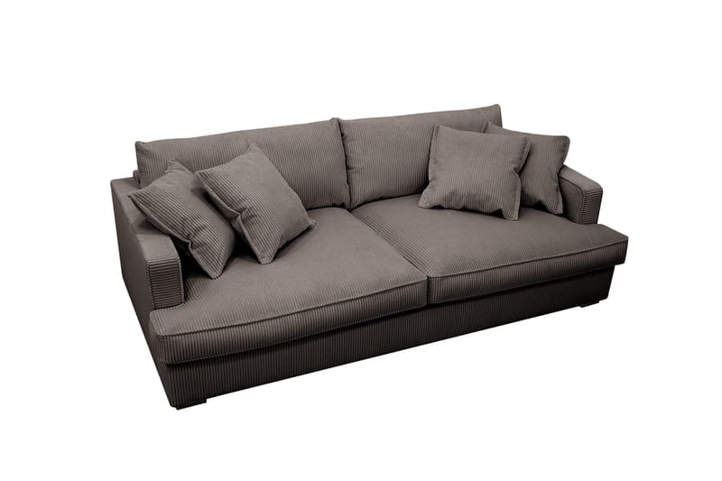 Rossita Lyx 2,5-istuttava Extra syvä Sohva Vakosametilla - Ruskea - Huonekalut - Sohva - 3:n istuttava sohva