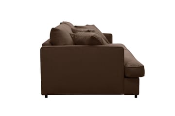 Rossita Lyx 2,5-istuttava Extra syvä Sohva Vakosametilla - Tummanruskea - Huonekalut - Sohva - 3:n istuttava sohva