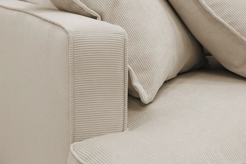 Rossita Lyx 3,5-istuttava Erittäin Syvä Sohva Vakosametti - Greige - Huonekalut - Sohva - 4:n istuttava sohva