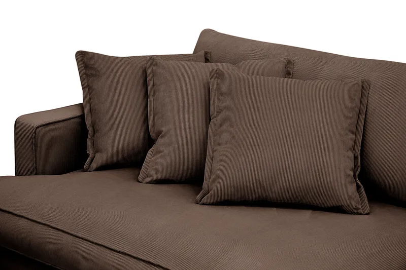 Rossita Lyx 3,5-istuttava Erittäin Syvä Sohva Vakosametti - Ruskea - Huonekalut - Sohva - 4:n istuttava sohva