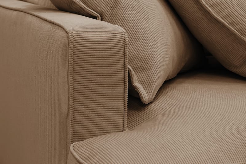 Rossita Lyx 3,5-istuttava Erittäin Syvä Sohva Vakosametti - Ruskea - Huonekalut - Sohva - 4:n istuttava sohva