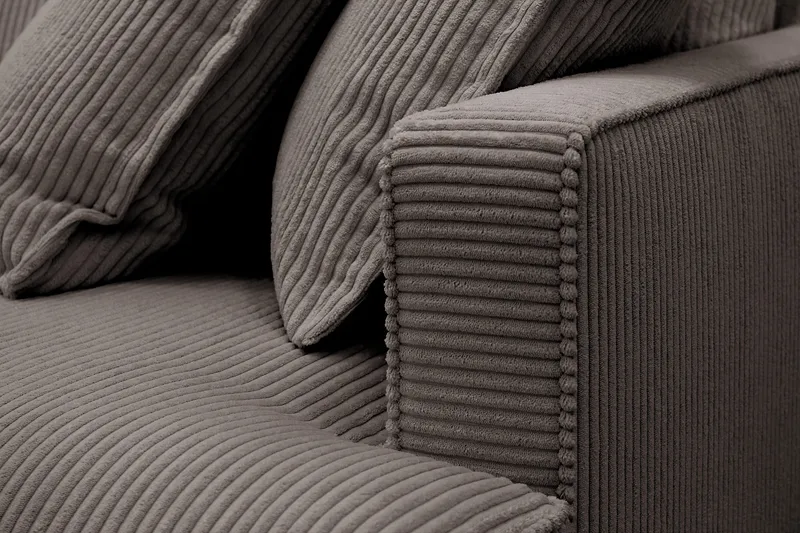 Rossita Lyx 3,5-istuttava Erittäin Syvä Sohva Vakosametti - Tummanharmaa - Huonekalut - Sohva - 4:n istuttava sohva