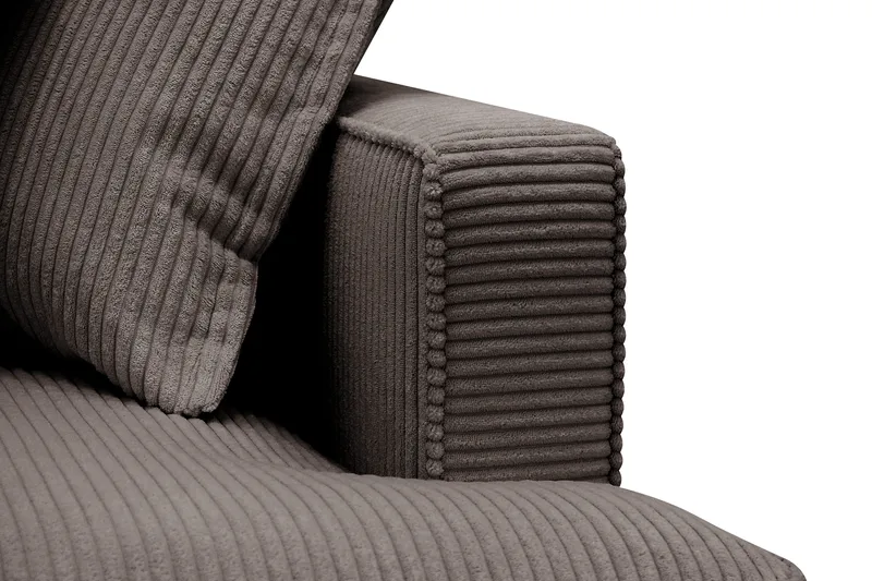 Rossita Lyx 3,5-istuttava Erittäin Syvä Sohva Vakosametti - Tummanharmaa - Huonekalut - Sohva - 4:n istuttava sohva