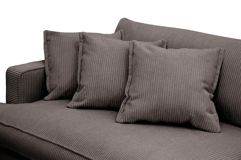 Rossita Lyx 3,5-istuttava Erittäin Syvä Sohva Vakosametti - Tummanharmaa - Huonekalut - Sohva - 4:n istuttava sohva