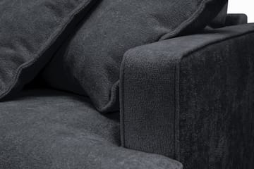Rossita Lyx 3-istuttava Extra syvä Sohva Chenille-kankaalla - Trenza 01, Musta Chenille - Huonekalut - Sohva - 3:n istuttava sohva