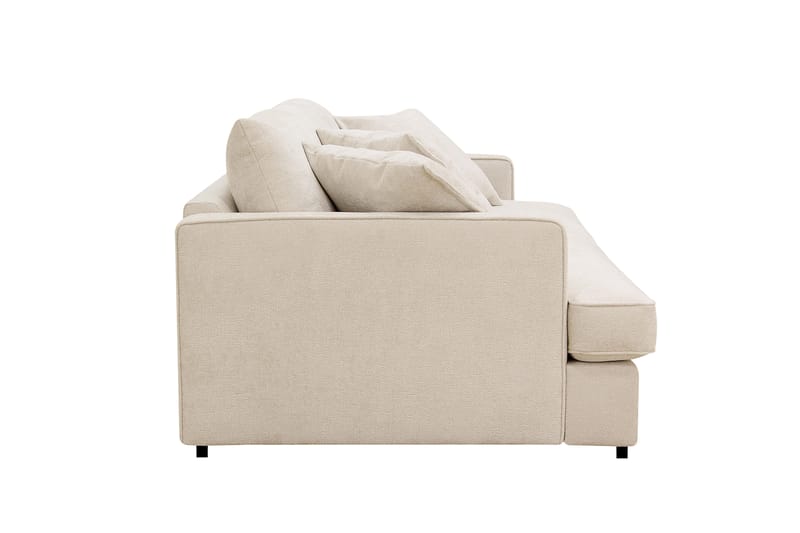 Rossita Lyx 3-istuttava Extra syvä Sohva Chenille-kankaalla - Trenza 06, Beige Chenille - Huonekalut - Sohva - 3:n istuttava sohva