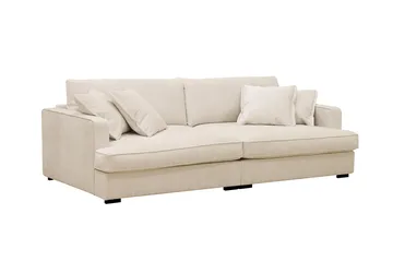 Rossita Lyx 3-istuttava Extra syvä Sohva Chenille-kankaalla - Trenza 06, Beige Chenille - Huonekalut - Sohva - 3:n istuttava sohva