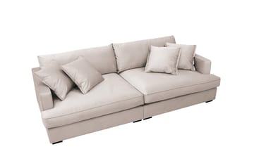 Rossita Lyx 3-istuttava Extra syvä Sohva Sametilla - Beige - Huonekalut - Sohva - 3:n istuttava sohva