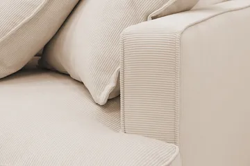 Rossita Lyx 3-istuttava Extra syvä Sohva Vakosametilla - Beige - Huonekalut - Sohva - 3:n istuttava sohva
