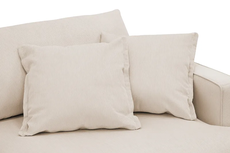 Rossita Lyx 3-istuttava Extra syvä Sohva Vakosametilla - Beige - Huonekalut - Sohva - 3:n istuttava sohva