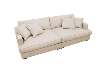 Rossita Lyx 3-istuttava Extra syvä Sohva Vakosametilla - Beige - Huonekalut - Sohva - 3:n istuttava sohva