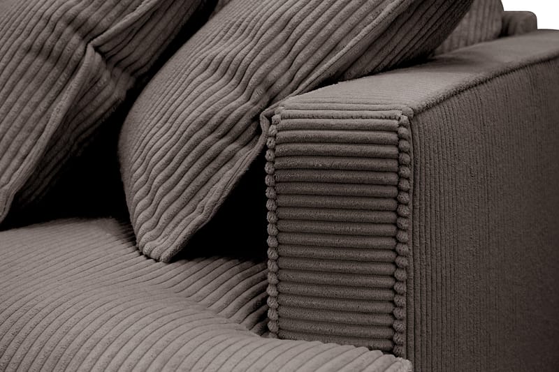 Rossita Lyx 3-istuttava Extra syvä Sohva Vakosametilla - Ruskea - Huonekalut - Sohva - 3:n istuttava sohva