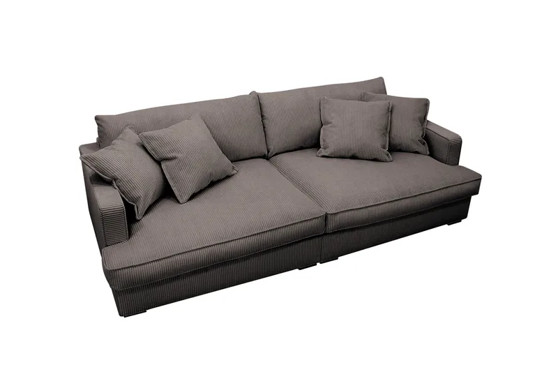 Rossita Lyx 3-istuttava Extra syvä Sohva Vakosametilla - Tummanharmaa - Huonekalut - Sohva - 3:n istuttava sohva