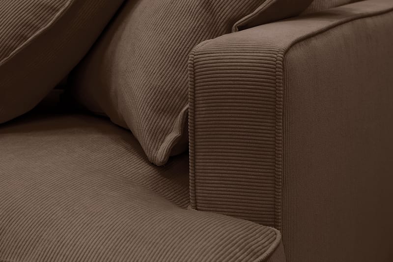 Rossita Lyx 3-istuttava Extra syvä Sohva Vakosametilla - Tummanruskea - Huonekalut - Sohva - 3:n istuttava sohva