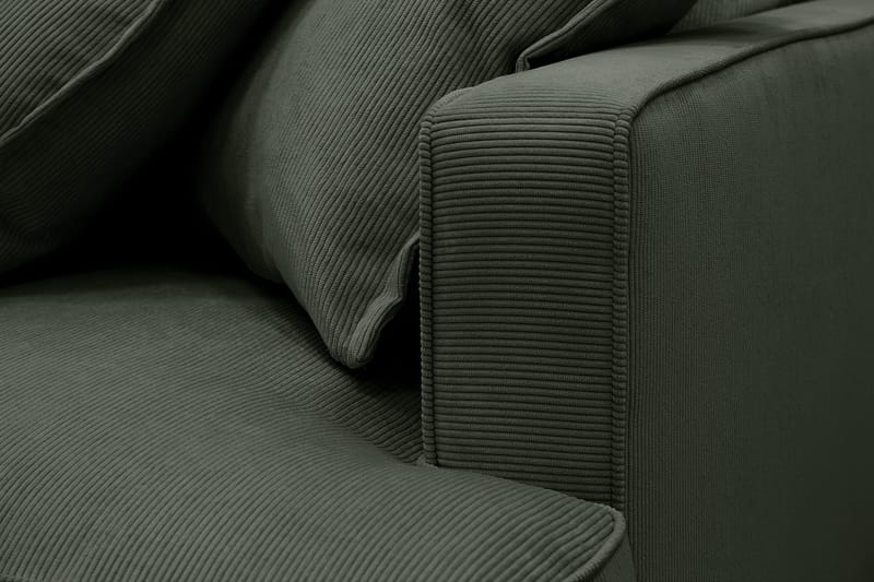 Rossita Lyx 3-istuttava Extra syvä Sohva Vakosametilla - Tummanvihreä - Huonekalut - Sohva - 3:n istuttava sohva