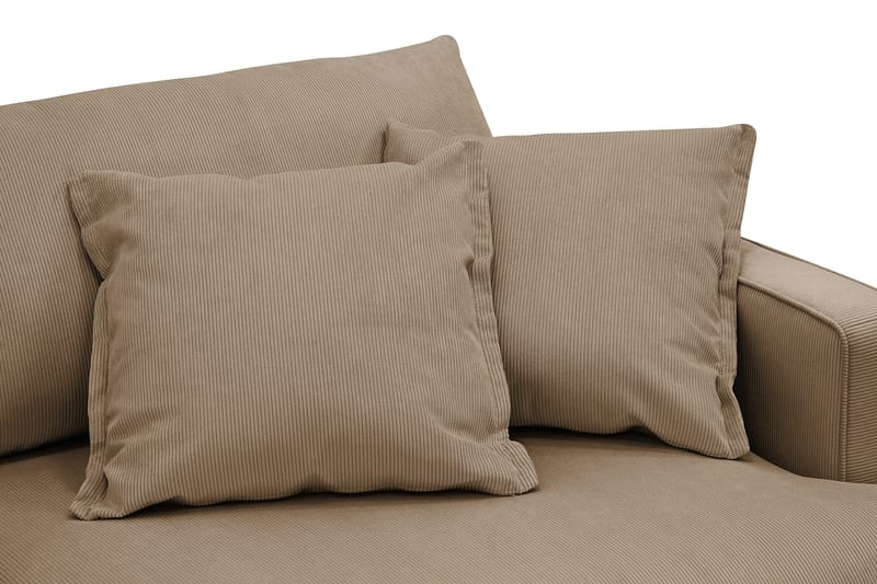 Rossita Lyx 3-istuttava Extra syvä Sohva Vakosametilla - Vaaleanruskea - Huonekalut - Sohva - 3:n istuttava sohva