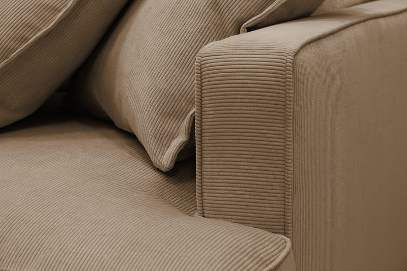 Rossita Lyx 3-istuttava Extra syvä Sohva Vakosametilla - Vaaleanruskea - Huonekalut - Sohva - 3:n istuttava sohva