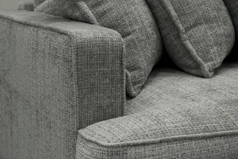 Rossita Lyx 4-istuttava Erittäin Syvä Sohva Chenillestä - Harmaa - Huonekalut - Sohva - 4:n istuttava sohva