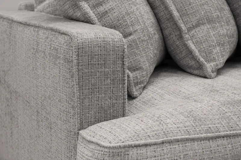 Rossita Lyx 4-istuttava Erittäin Syvä Sohva Chenillestä - Vaaleanharmaa - Huonekalut - Sohva - 4:n istuttava sohva