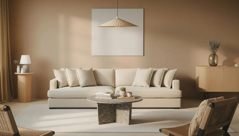 Rossita Lyx 4-istuttava Erittäin Syvä Sohva Kankaasta - Beige - Huonekalut - Sohva - 4:n istuttava sohva